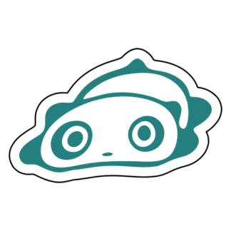 Floppy Panda Sticker (Turquoise)